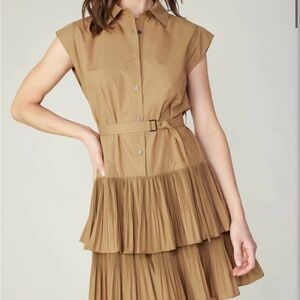 Elegant Tan Mini Dress